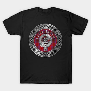 Clan Leslie Crest & Tartan Knot T-Shirt